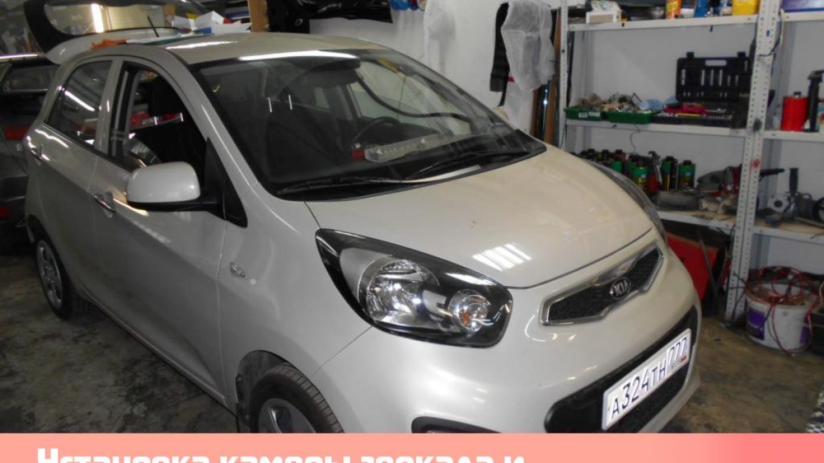 Установка камеры зеркала и видеорегистратор на Kia Picanto