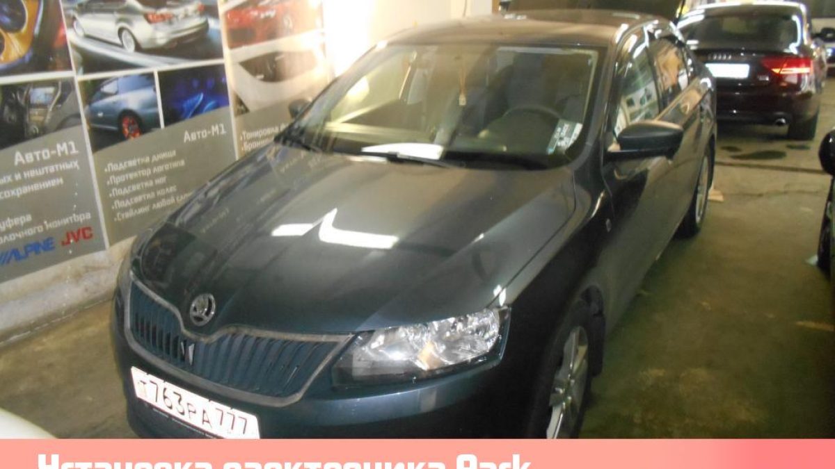 Установка парктроника Park Master в задний бампер на Skoda Rapid