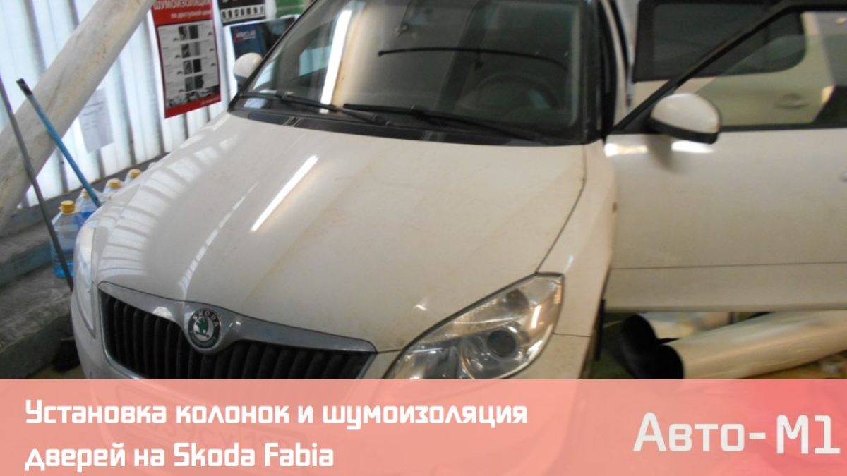 Установка колонок и шумоизоляция дверей на Skoda Fabia