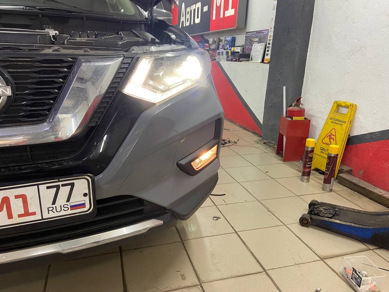 Установка противотуманных фар на Nissan X-Trail 